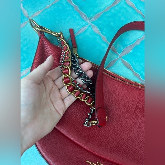 Marc Jacobs The Eclipse Leather Shoulder Bag in Red - Picture 7 of 12